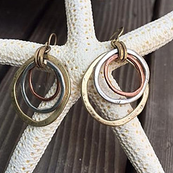 Серьги-подвески из сплава с кольцом FS-WGA4806-01