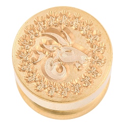 Золотая тональная круглая сургучная печать&nbsp;AJEW-S087-02G-05