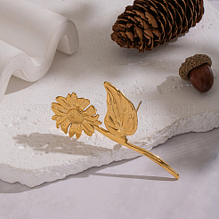 Броши в виде подсолнуха из нержавеющей стали 304&nbsp;NK4193