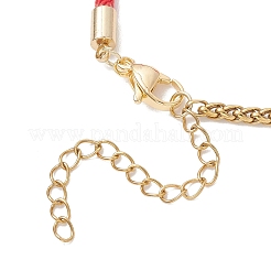 Браслеты из цепочек в виде колосьев пшеницы из нержавеющей стали 304 с нейлоновым шнуром.&nbsp;BJEW-JB13288-03