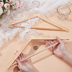 Perchas de madera para ropa de novia&nbsp;DIY-WH0504-924B