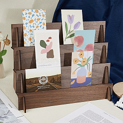 3-ярусные деревянные подставки для карточек для сережек&nbsp;EDIS-WH0022-30