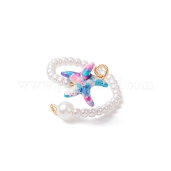 Синтетические кольца из бирюзовой манжеты&nbsp;RJEW-JR00903