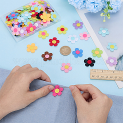 96 шт. 16-х цветные аксессуары для украшения из полиэстера&nbsp;DIY-FG0008-38