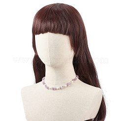 天然アメジストチップ＆パールビーズネックレス  女性のためのアクセサリー用原石のアクセサリー  15.35インチ（39cm）&nbsp;NJEW-JN04008-03