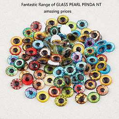 Стеклянные кабошоны с плоской задней стенкой GGLA-PH0007-93A