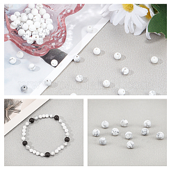 2 нити матовых синтетических круглых бусин из говлита G-PH0019-33