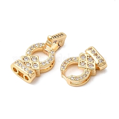 Messing Micro Pave klare Zirkonia Falte über Verschlüsse&nbsp;KK-B189-03G