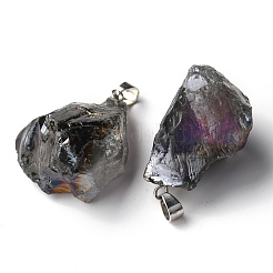 Грубые необработанные гальванические подвески из натурального кристалла кварца&nbsp;G-S282-15D