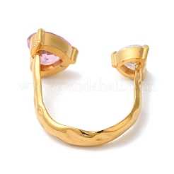 Открытые манжетные кольца из нержавеющей стали 304 с микропаве из кубического циркония&nbsp;RJEW-S415-01G-02