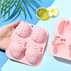 1 реалистичная форма для помадки в виде сердца и мозга&nbsp;DIY-YW0012-16