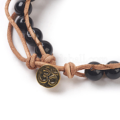 Tigre naturale bracciali cavo occhio perline&nbsp;BJEW-E351-02G