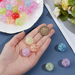 40шт прозрачные акриловые бусины с кракле&nbsp;PACR-PA0001-19