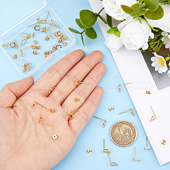 30 шт. латунные серьги-гвоздики&nbsp;KK-HS0001-73A