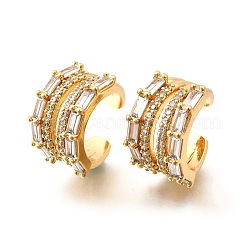Латунные серьги-манжеты из прозрачного кубического циркония&nbsp;EJEW-F370-14G