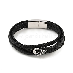 Многорядные браслеты из микрофибры BJEW-H631-04B-AS