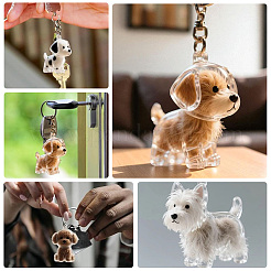 8 portachiavi con ciondolo in resina a forma di cane in 8 stili&nbsp;KEYC-SC0002-09