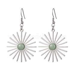 Серьги-подвески star 201 из нержавеющей стали с натуральными драгоценными камнями для женщин EJEW-JE05835