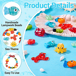 16 шт. 8 вида бугорчатых стеклянных бусин&nbsp;LAMP-TA0001-85