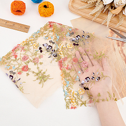 2 ярд полиэфирная вышивка цветочная сетчатая ткань&nbsp;OCOR-WH0058-56B