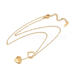 Ожерелья-лариаты с подвеской в форме сердца из нержавеющей стали 304 для женщин&nbsp;NJEW-A064-05G