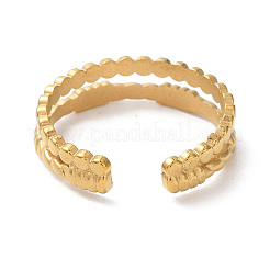 Ионное покрытие (ip) 304 нержавеющая сталь двойная линия открытые манжетные кольца RJEW-D006-06G