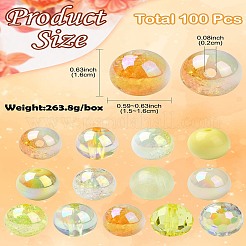 100 perles acryliques opaques et transparentes&nbsp;MACR-CJ0002-09A