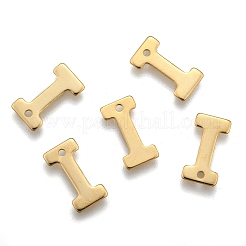 304ステンレススチールチャーム  文字.i  18KGP本金メッキ  11x6x0.8mm  穴：1mm&nbsp;LS-X-STAS-P141-I