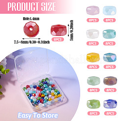 88 шт. 11-цветные гальванизированные стеклянные бусины с цветным покрытием AB&nbsp;EGLA-TA0001-53