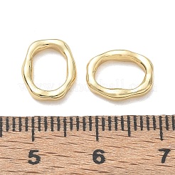 304ステンレススチールリンクリング  テクスチャー オーバル  長持ちメッキ  ゴールドカラー  10.5x8.5x2mm  内径：7.5x5mm&nbsp;SA-CBA3037-26G-02