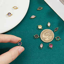 12шт 2 стиля латунные микро проложить кубические циркониевые соединители KK-HS0015-22A