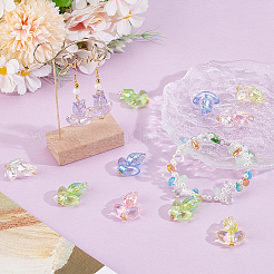 24 шт. 6-х цветные прозрачные акриловые подвески-тюльпаны PALLOY-GO00051