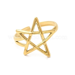 Anelli per dita con polsino in acciaio inossidabile 304 placcati ioni (ip)&nbsp;RJEW-L107-012G
