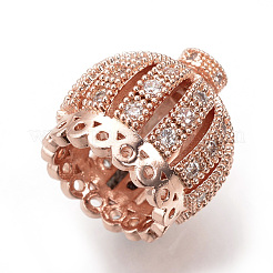 Perline zirconi micro pave  in ottone&nbsp;ZIRC-Q013-41RG