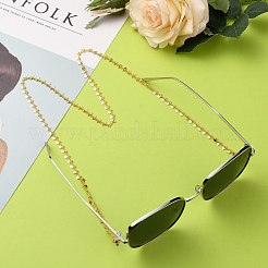 真鍮眼鏡チェーン  眼鏡用ネックストラップ  カニカンとラバーループエンド  スター  ゴールドカラー  27.55インチ（70cm）&nbsp;AJEW-EH00241-04