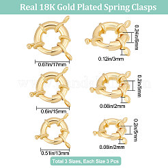 9 шт. 3 стиля стоечные латунные пружинные застежки KK-BBC0005-66
