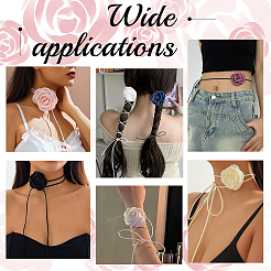 5 шт. 5-х цветный тканевый цветочный воротник-чокер ожерелья AJEW-GA0007-38