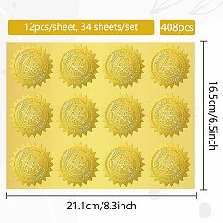 34 Blatt selbstklebende Ehrenaufkleber mit Goldfolienprägung&nbsp;DIY-WH0509-043