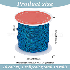 18 рулон 18-х цветов круглого металлического шнура MCOR-BC0001-01A