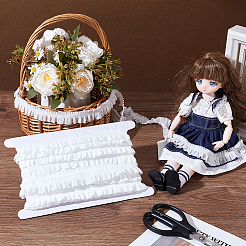 10м 10% спандекс 90% полиамид многослойная плиссированная кружевная лента&nbsp;OCOR-GA0002-42C