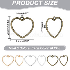 90шт 3 цвета подвески из цинкового сплава FIND-GA0004-25