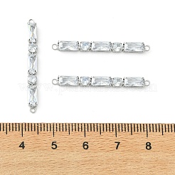 Ciondoli connettore Shegrace in ottone con pavé di zirconi cubici trasparenti&nbsp;XGRQ3P287-641P
