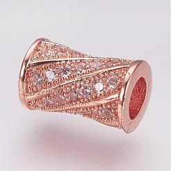 Латунные микро проложить кубического циркония бусы ZIRC-G087-19RG