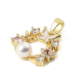Pendentifs en laiton avec zircon cubique micro pavé&nbsp;KK-E804-11G