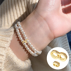 15 шт. 2-х стилевых латунных многорядных звеньев с микропаве из кубического циркония KK-WR0001-16