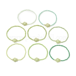 8 Stück 8-farbiges Stretch-Armband aus Glasperlen und synthetischen Türkisperlen für Damen&nbsp;BJEW-MZ00332