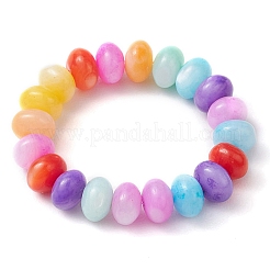 Женские растягивающиеся кольца из натуральных пресноводных ракушек в форме ронделла RJEW-JR00741