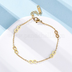 Браслеты из нержавеющей стали 304 с цепочкой бесконечности BJEW-Z099-02G