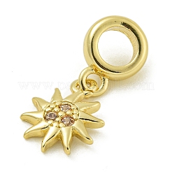Стойка покрытие латунь паве прозрачный кубический цирконий солнце европейские подвески KK-Z067-39G