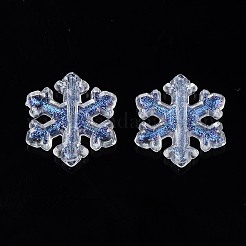 透明なアクリルビーズ  グリッターパウダー  スノーフレーク  透明  12x11.5x2.5mm  穴：1.5mm  約225個/45g&nbsp;LS-X-OACR-N008-101